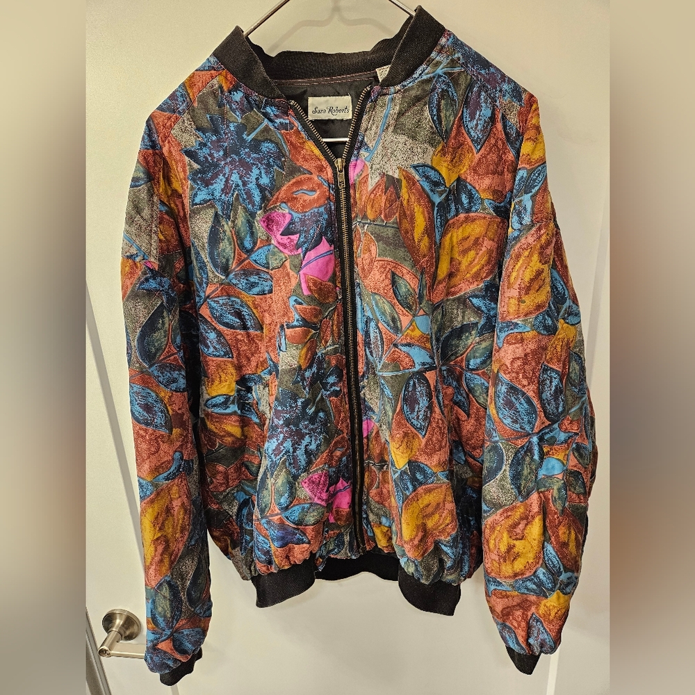 Vintage - Silk Sara Roberts NWOT Bomber Jacket - Size L